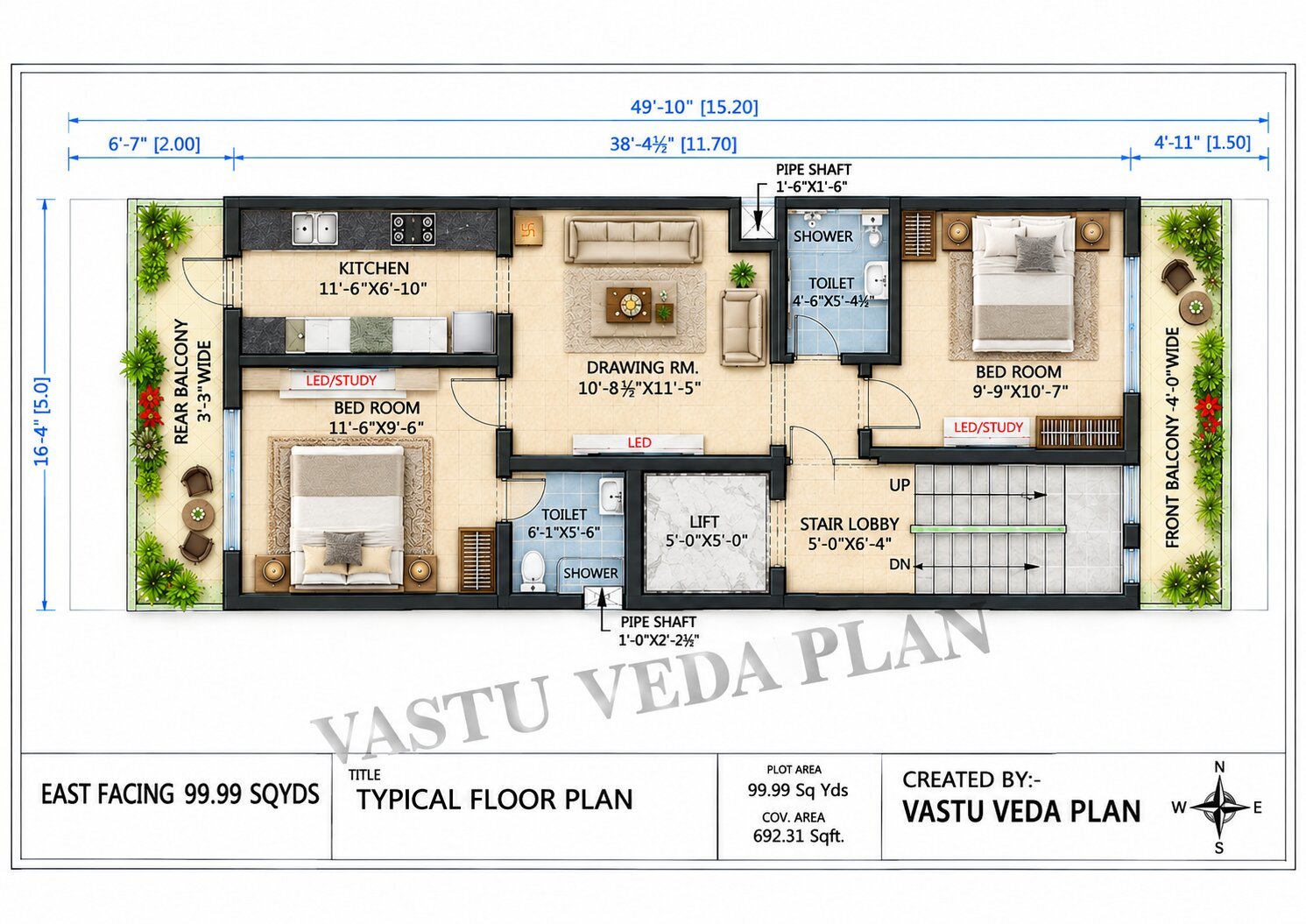 Layout east facing  99 99 sqyd