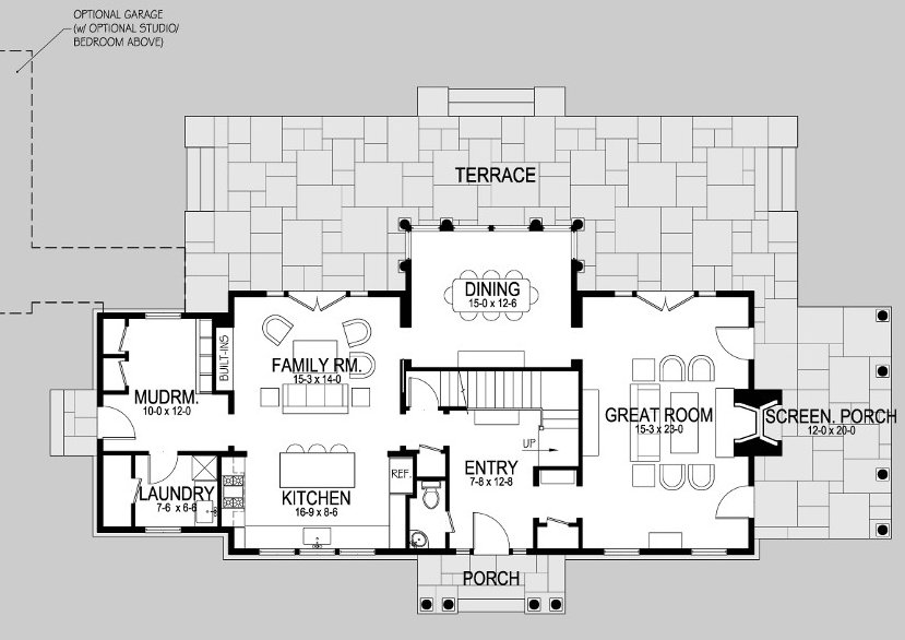 Small shingle style house plan first