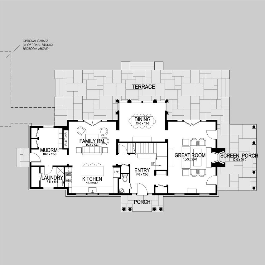 Small shingle style house plan first