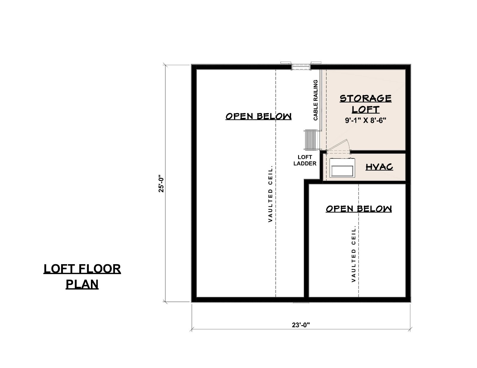 Garage apartment 30011b   plan   third floor loft
