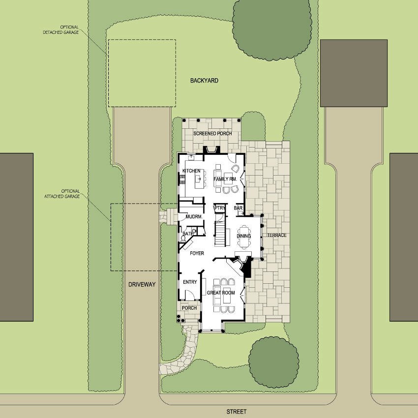 Narrow lot shingle site plan small2