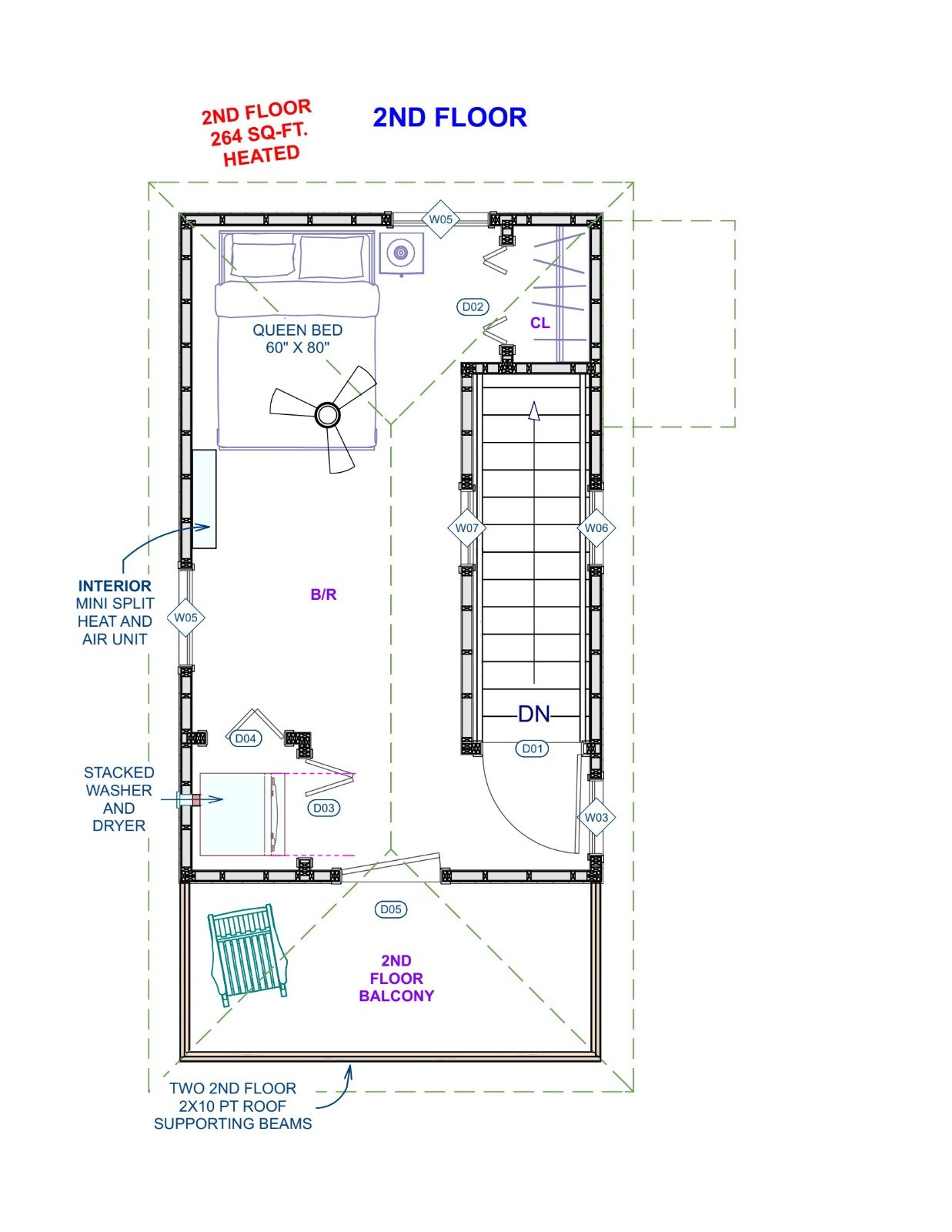 2nd floor heated area  1 